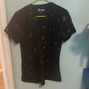 Zinnia Black Scrub Top